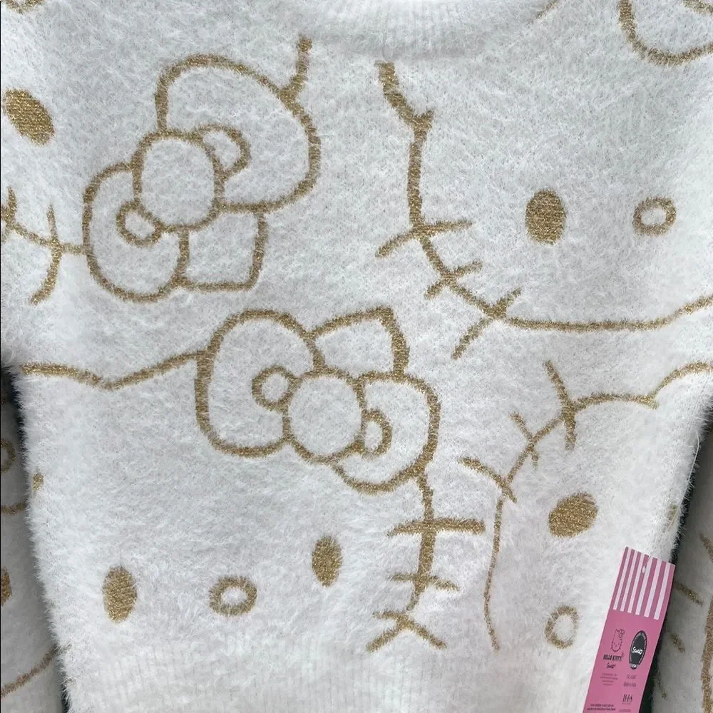 Hello Kitty & Stitch Graphic Eyelash Glitter Sweaters 2-Pack Size XS